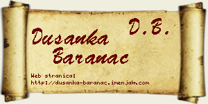 Dušanka Baranac vizit kartica